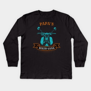 Papa's Biker Gang Father's Day Kids Long Sleeve T-Shirt